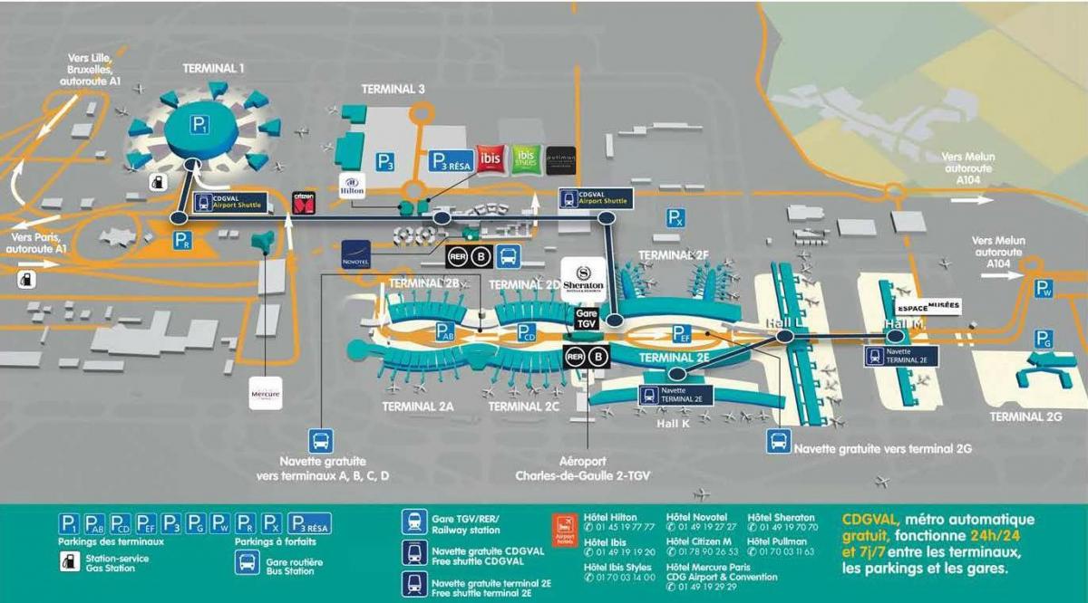 Карта cdg аеропорт