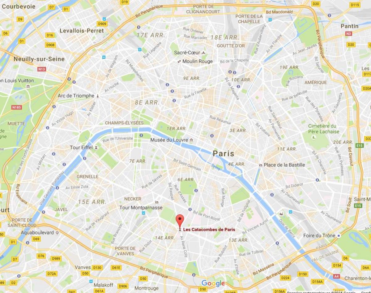 Карта катакомби Парижа