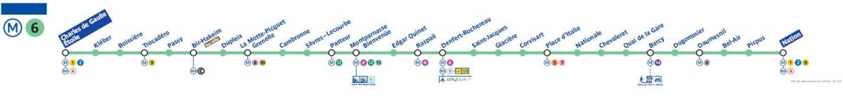 Карта метро Парижа 6