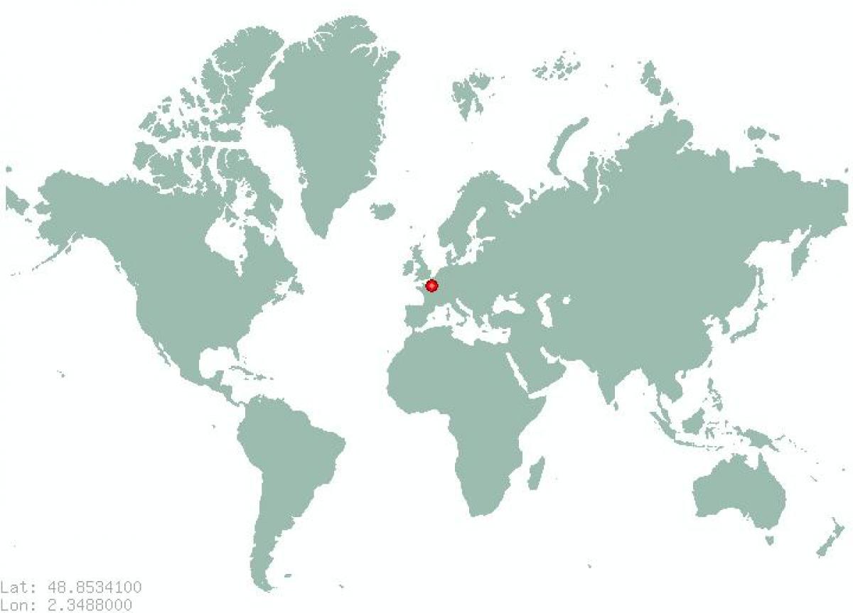 Карта Парижа на карті світу