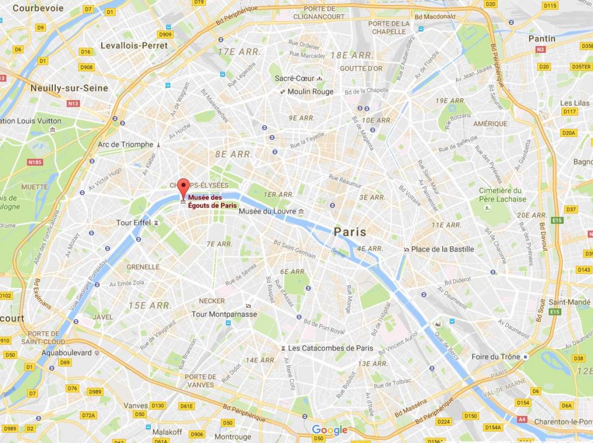 Карта Парижа каналізації