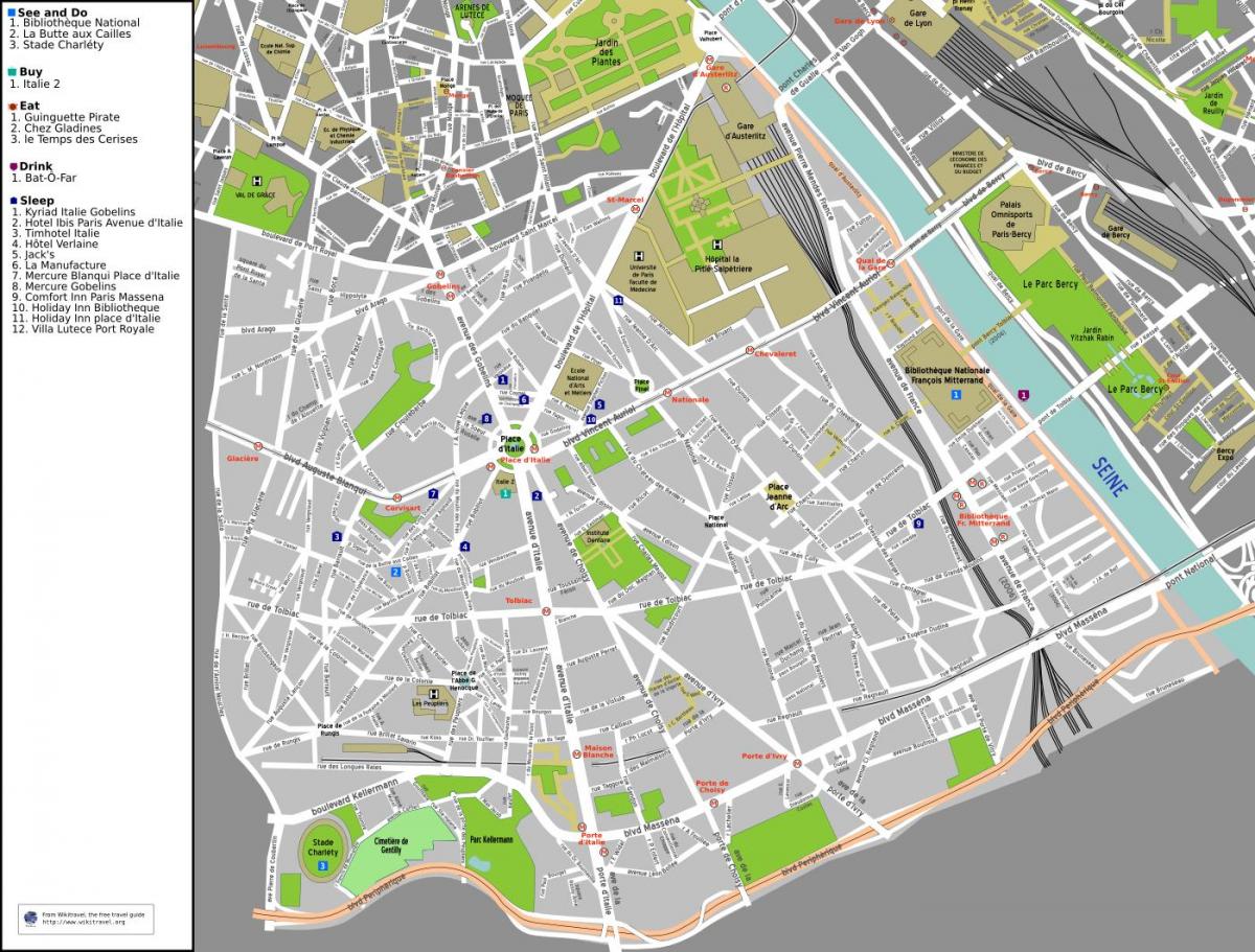Карта 13-му окрузі Парижа