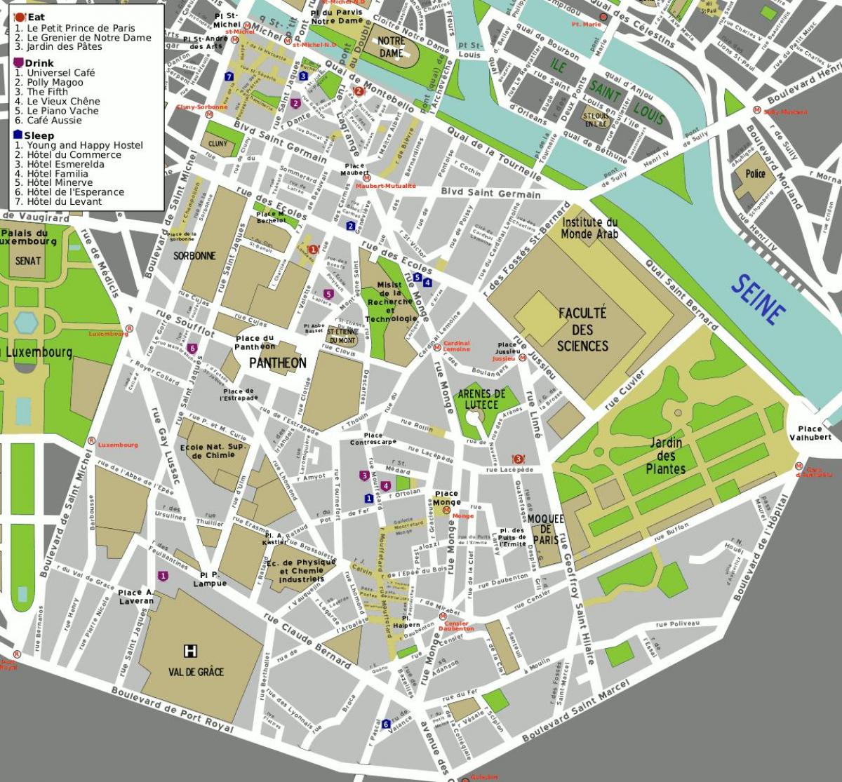 Картка 5-му окрузі Парижа