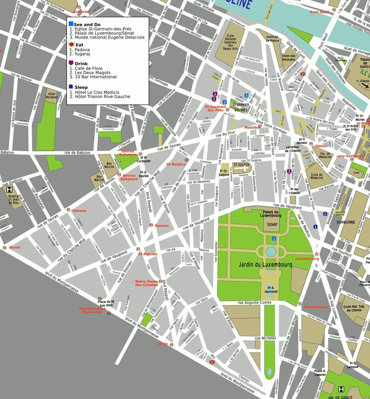 Карта 6-му окрузі Парижа