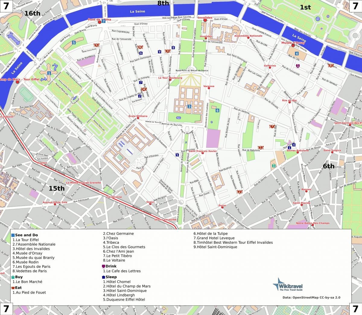 Карта 7-му окрузі Парижа