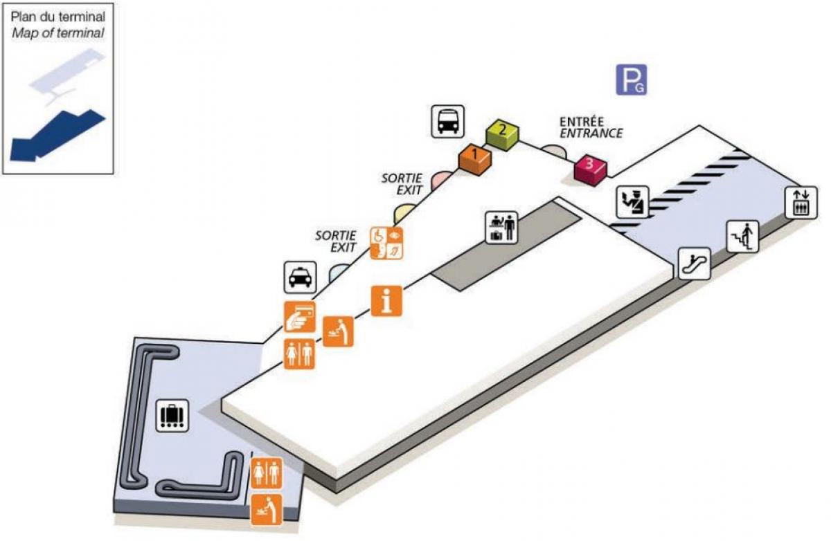 Карта Шарль де Голль термінал аеропорту 2Г