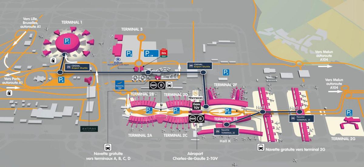 Карта аеропорту Руассі