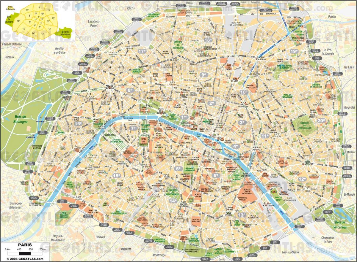 Карта вулиць Парижа