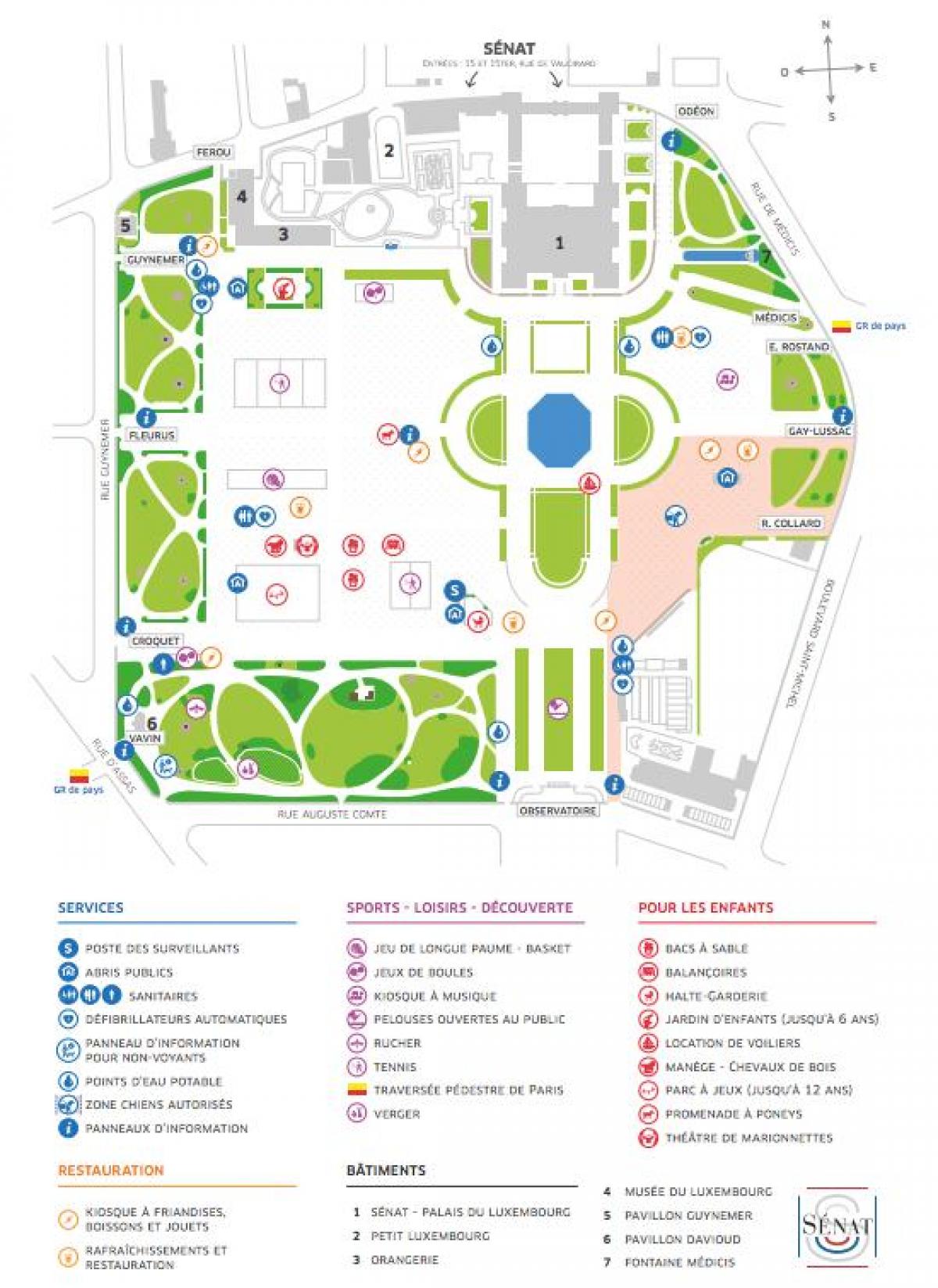 Карта Люксембурзького саду