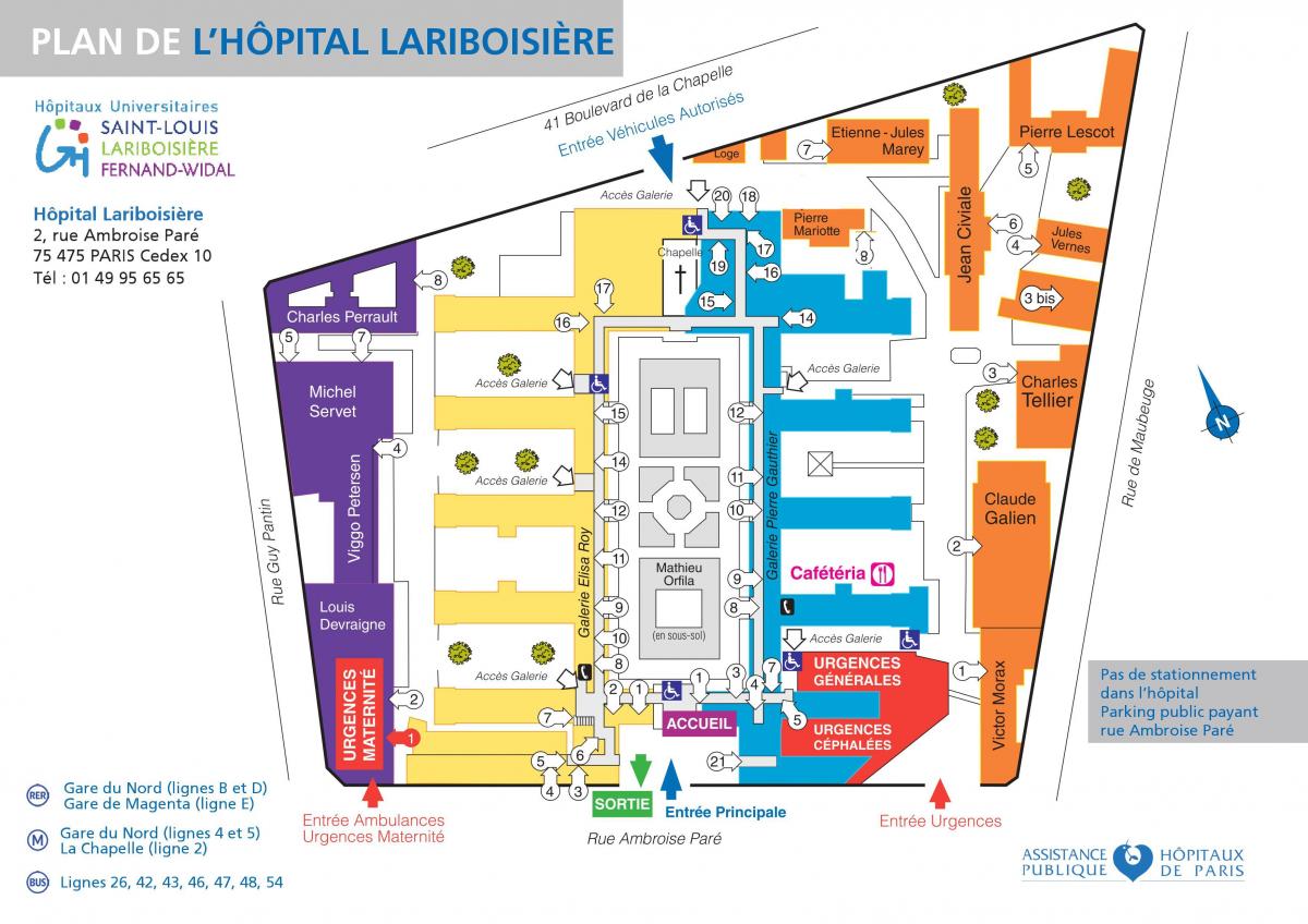 Карту лікарня Lariboisiere