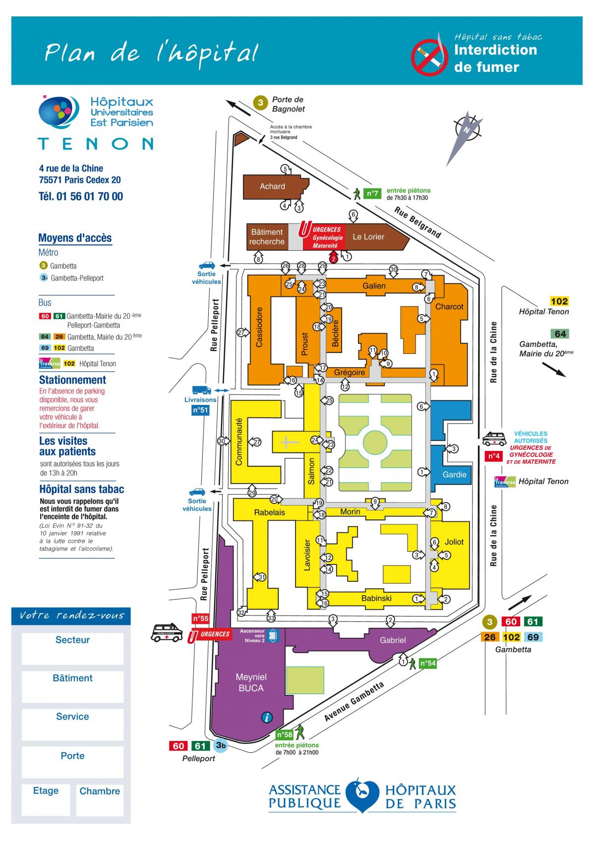 Карту лікарня tenon