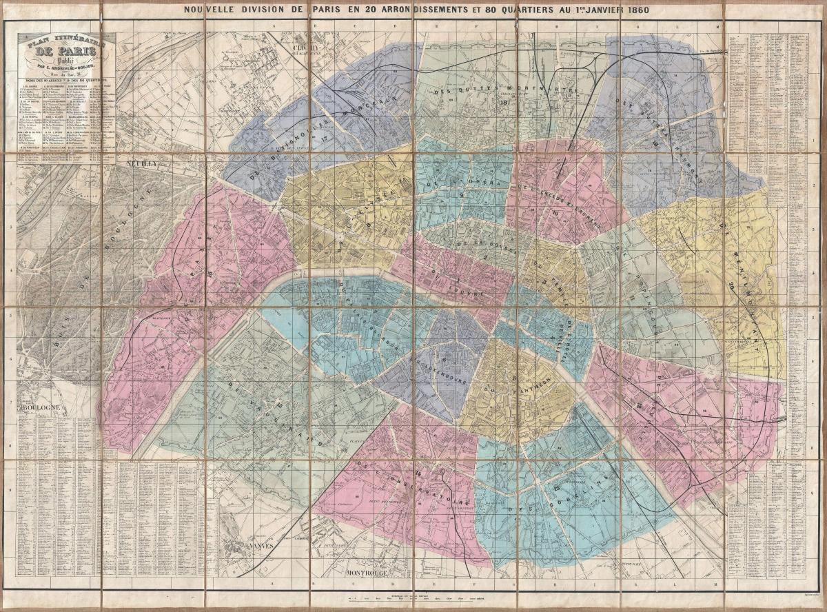 Карта Парижа 1860