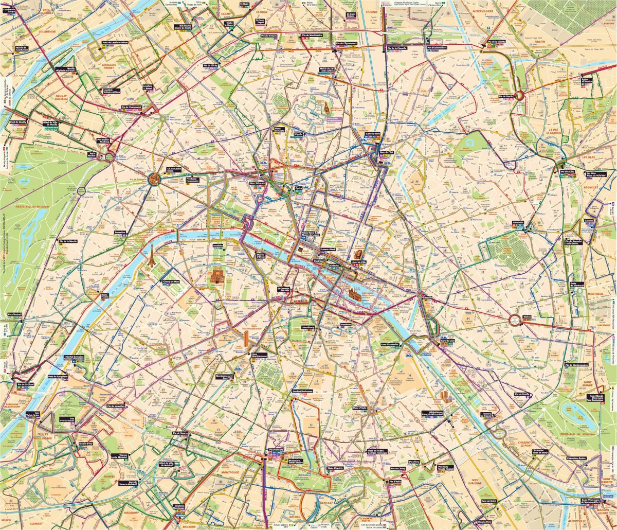 Карта Парижа на автобусі