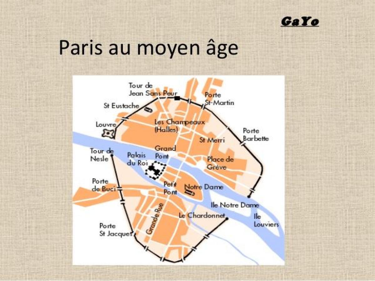 Карта Парижа в Середні століття