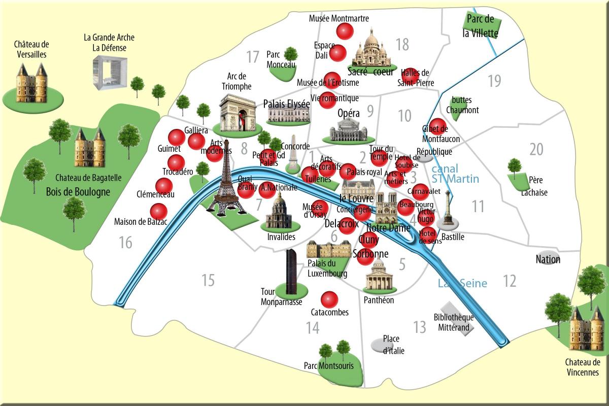 Карта пам'ятки Парижа
