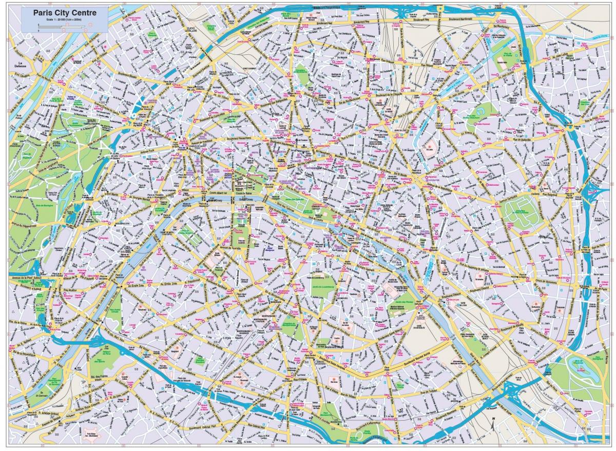 Карта центру Парижа