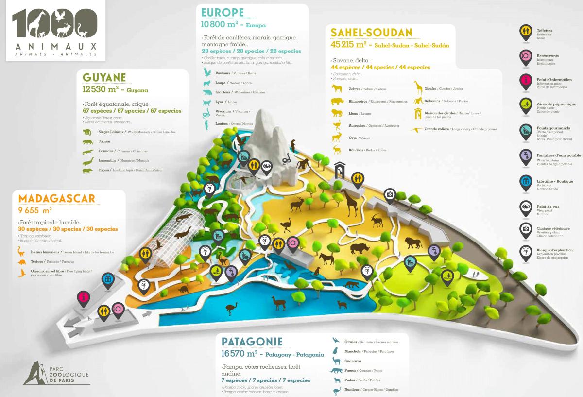 Карта Паризького Зоологічного парку