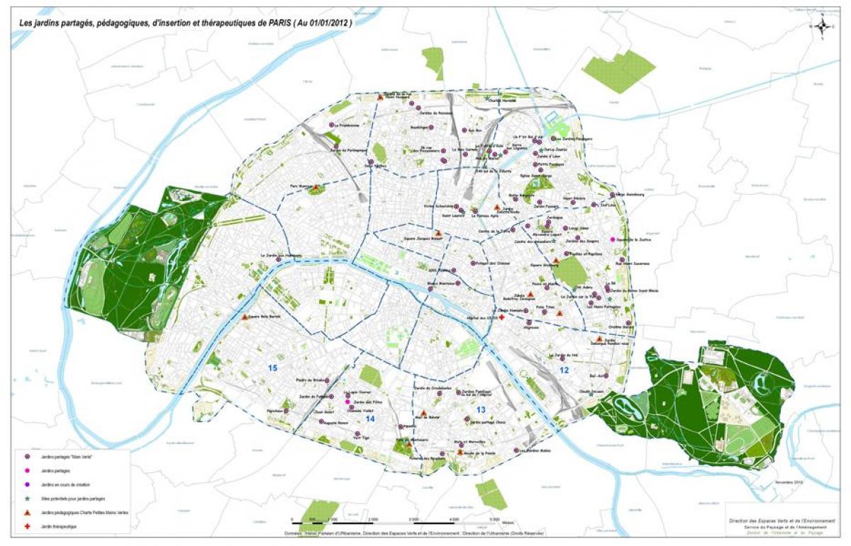 Карта паризького саду