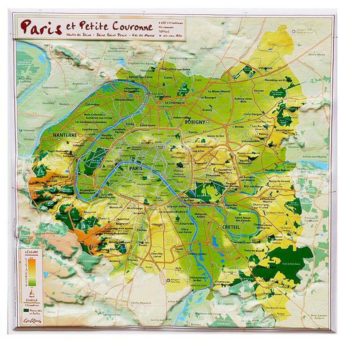 Карта рельєфу Париж