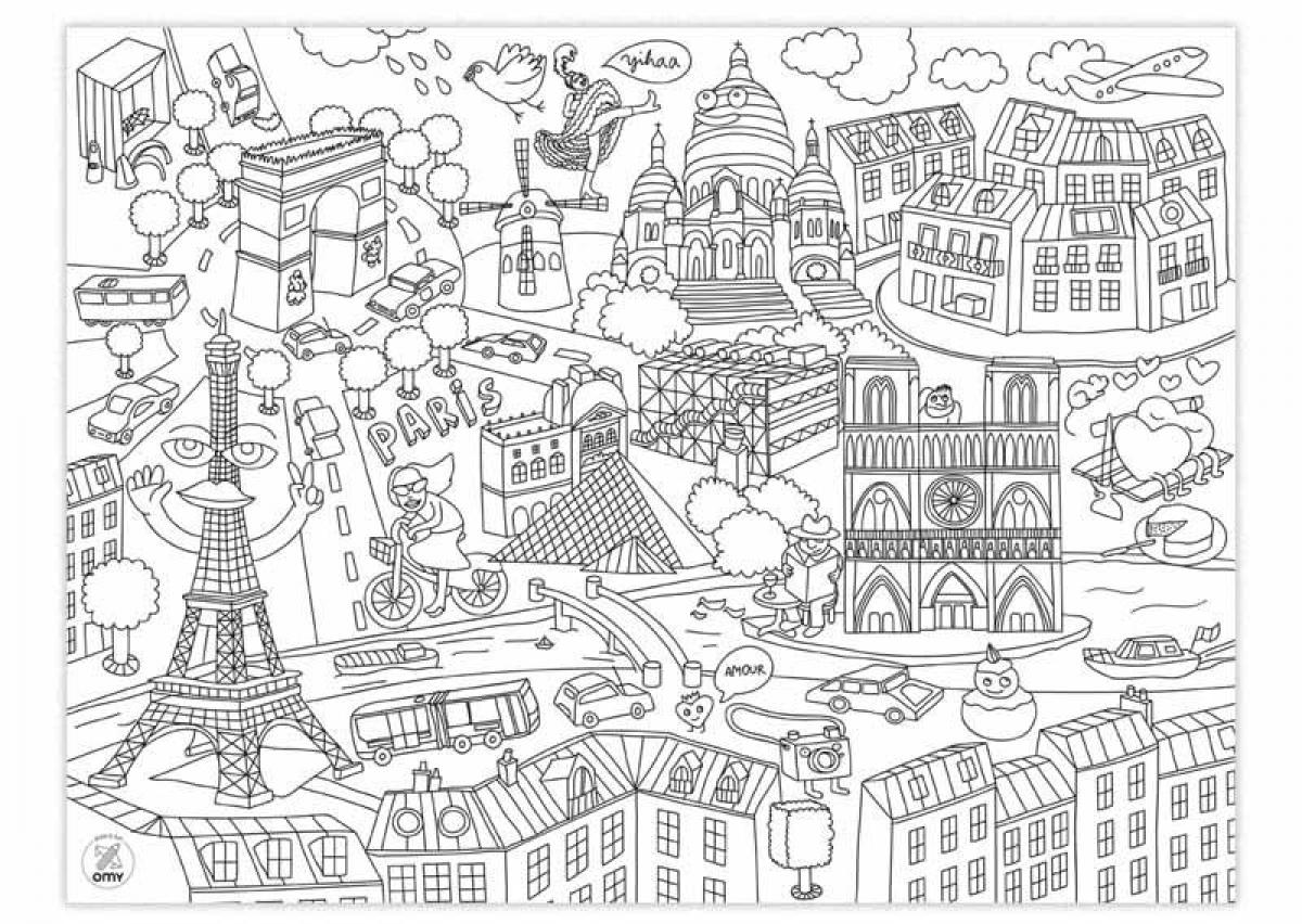 Карта розмальовки Париж