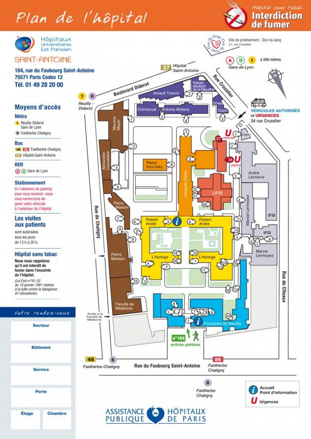 Карта Сент-Антуан лікарні
