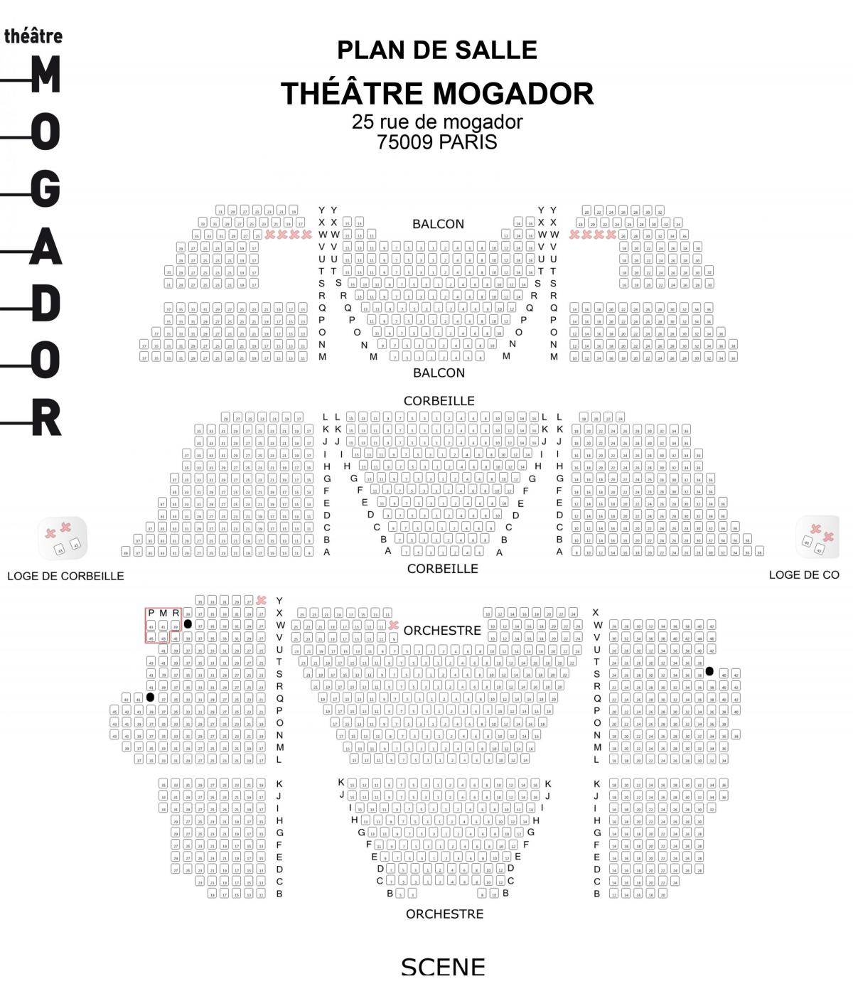 Карта театр Могадор