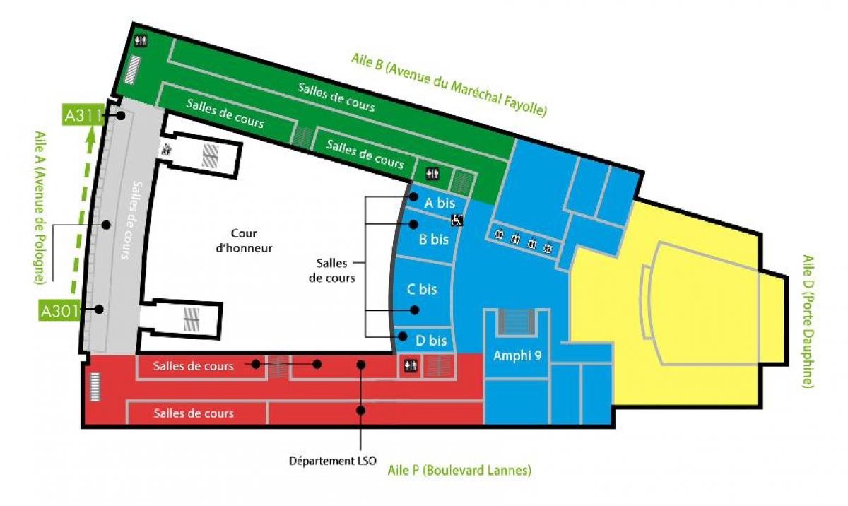 Карта університету Дофін - 3 поверх