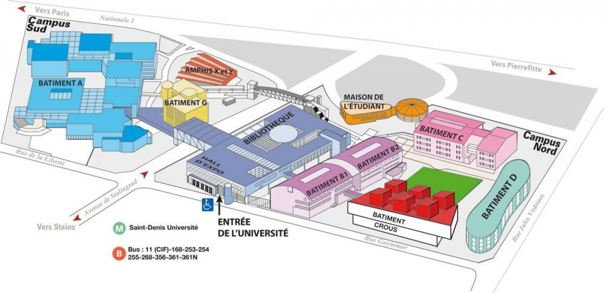 Карта університету Париж 8-й