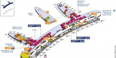 Карта Шарль-де-Голль аеропорт термінал 2Ф