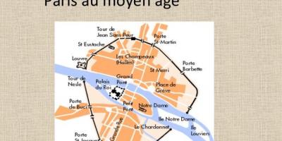 Карта Парижа в Середні століття