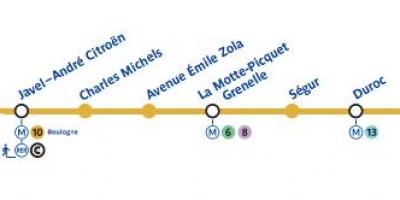 Карта Парижа метро 10