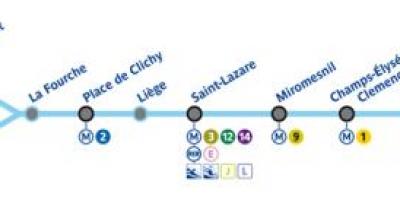 Карта Парижа лінії метро 13